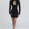 Lotus Black Crepe Keyhole Silhouette Mini Dress Lotus Black Crepe Keyhole Silhouette Mini Dress