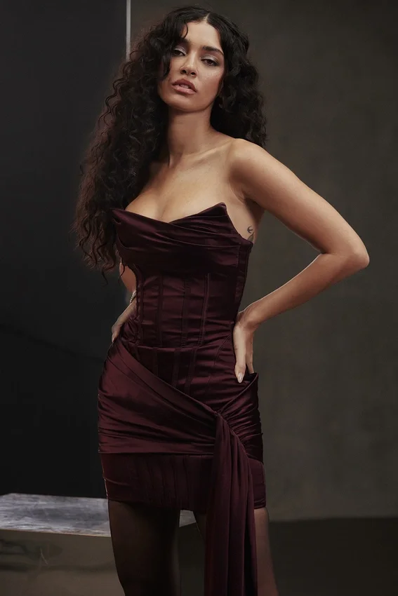Loubella Mulberry Strapless Corset Dress Loubella Mulberry Strapless Corset Dress