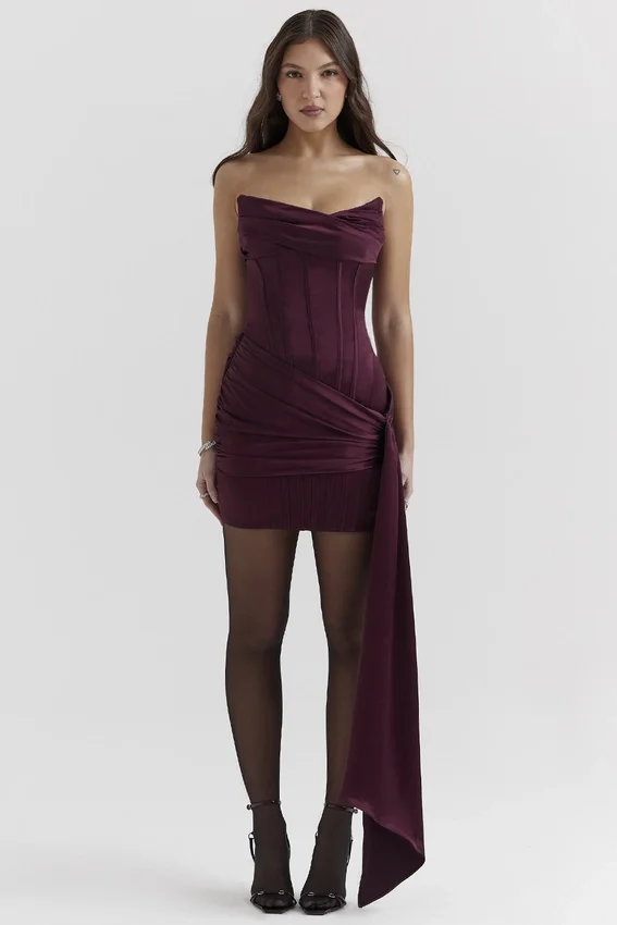 Loubella Mulberry Strapless Corset Dress Loubella Mulberry Strapless Corset Dress