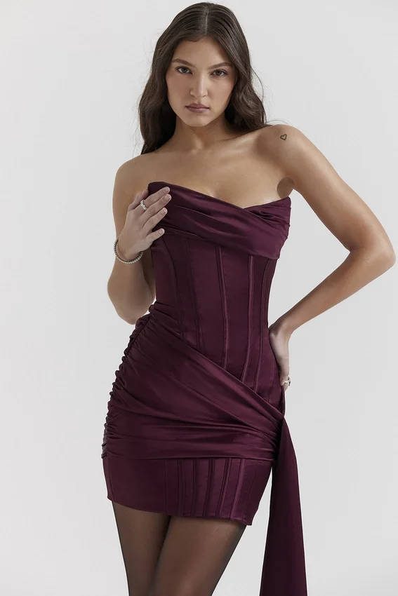 Loubella Mulberry Strapless Corset Dress Loubella Mulberry Strapless Corset Dress