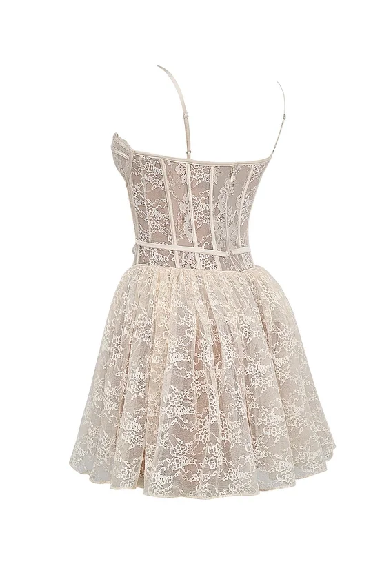 Louisa Vintage Cream Lace Mini Dress Louisa Vintage Cream Lace Mini Dress