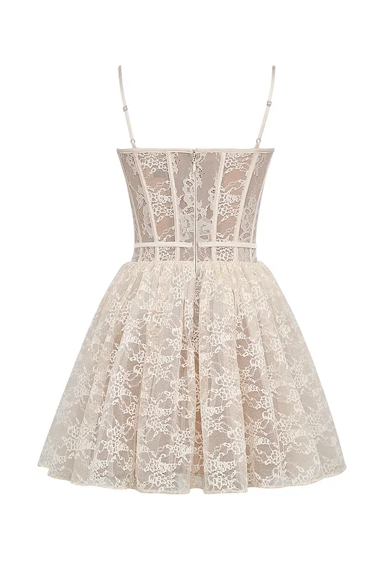 Louisa Vintage Cream Lace Mini Dress Louisa Vintage Cream Lace Mini Dress