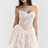 Louisa Vintage Cream Lace Mini Dress Louisa Vintage Cream Lace Mini Dress