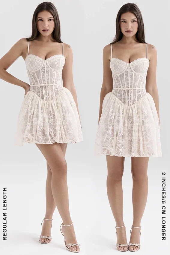 Louisa Vintage Cream Lace Mini Dress Louisa Vintage Cream Lace Mini Dress