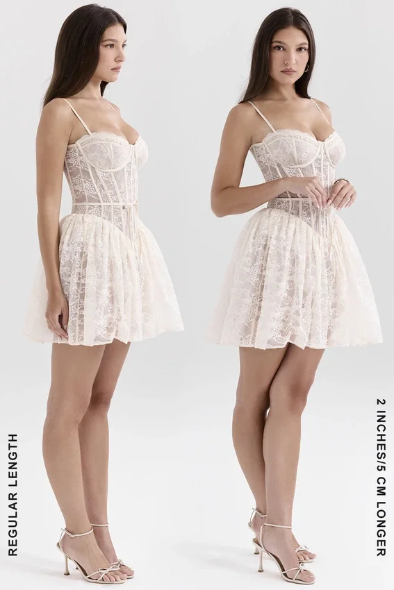 Louisa Vintage Cream Lace Mini Dress Louisa Vintage Cream Lace Mini Dress