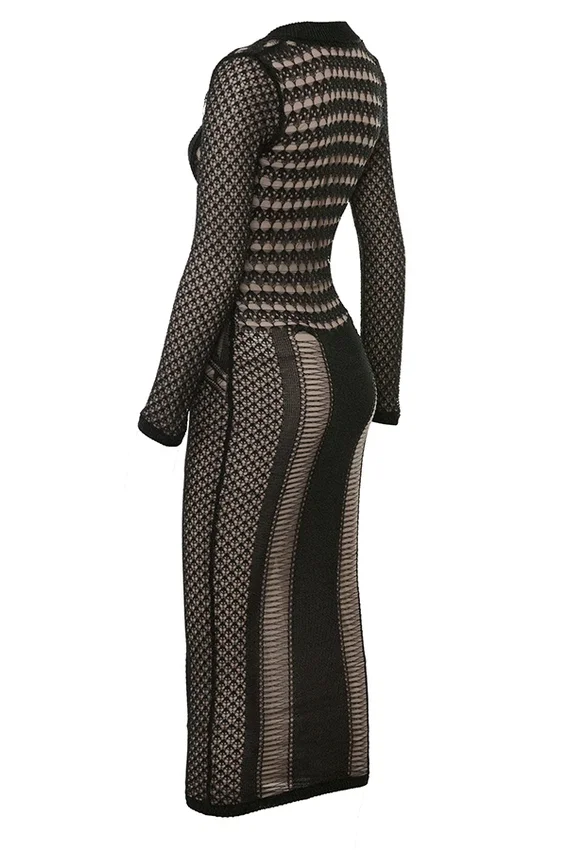Loula Black Plunge Midi Dress Loula Black Plunge Midi Dress