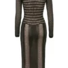 Loula Black Plunge Midi Dress Loula Black Plunge Midi Dress