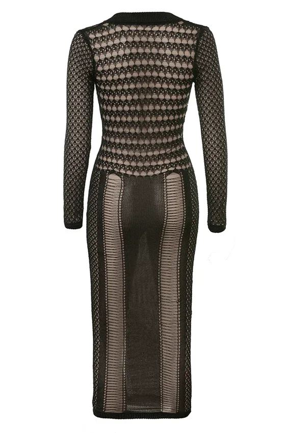 Loula Black Plunge Midi Dress Loula Black Plunge Midi Dress