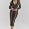 Loula Black Plunge Midi Dress Loula Black Plunge Midi Dress