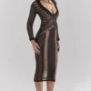 Loula Black Plunge Midi Dress Loula Black Plunge Midi Dress