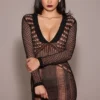 Loula Black Plunge Midi Dress Loula Black Plunge Midi Dress