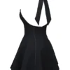 Loulette Black Halter Neck Bow Mini Dress Loulette Black Halter Neck Bow Mini Dress