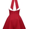 Loulette Red Halter Neck Bow Mini Dress Loulette Red Halter Neck Bow Mini Dress