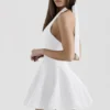 Loulette White Halter Neck Bow Mini Dress Loulette White Halter Neck Bow Mini Dress
