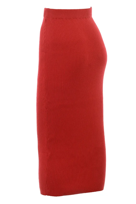 Lourdes Scarlet Cashmere Blend Maxi Skirt Lourdes Scarlet Cashmere Blend Maxi Skirt
