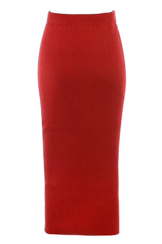 Lourdes Scarlet Cashmere Blend Maxi Skirt Lourdes Scarlet Cashmere Blend Maxi Skirt
