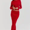 Lourdes Scarlet Cashmere Blend Maxi Skirt Lourdes Scarlet Cashmere Blend Maxi Skirt