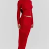 Lourdes Scarlet Cashmere Blend Maxi Skirt Lourdes Scarlet Cashmere Blend Maxi Skirt