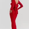 Lourdes Scarlet Cashmere Blend Maxi Skirt Lourdes Scarlet Cashmere Blend Maxi Skirt