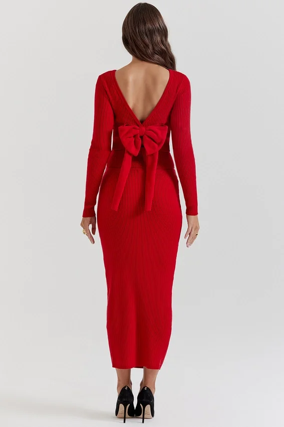 Lourdes Scarlet Cashmere Blend Maxi Skirt Lourdes Scarlet Cashmere Blend Maxi Skirt