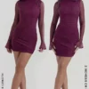 Lucasta Mulberry Gathered Mini Dress Lucasta Mulberry Gathered Mini Dress