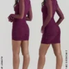 Lucasta Mulberry Gathered Mini Dress Lucasta Mulberry Gathered Mini Dress