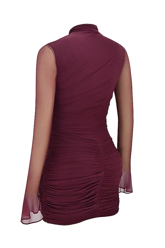 Lucasta Mulberry Gathered Mini Dress Lucasta Mulberry Gathered Mini Dress