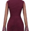 Lucasta Mulberry Gathered Mini Dress Lucasta Mulberry Gathered Mini Dress