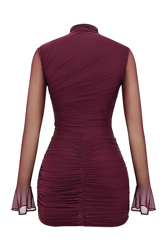 Lucasta Mulberry Gathered Mini Dress Lucasta Mulberry Gathered Mini Dress