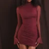 Lucasta Mulberry Gathered Mini Dress Lucasta Mulberry Gathered Mini Dress