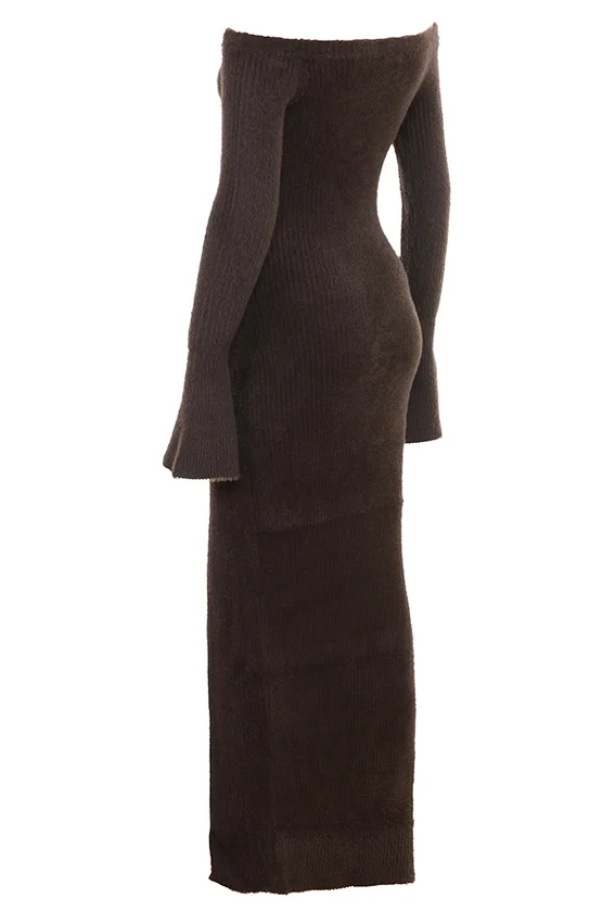 Lucena Espresso Knit Off Shoulder Dress Lucena Espresso Knit Off Shoulder Dress
