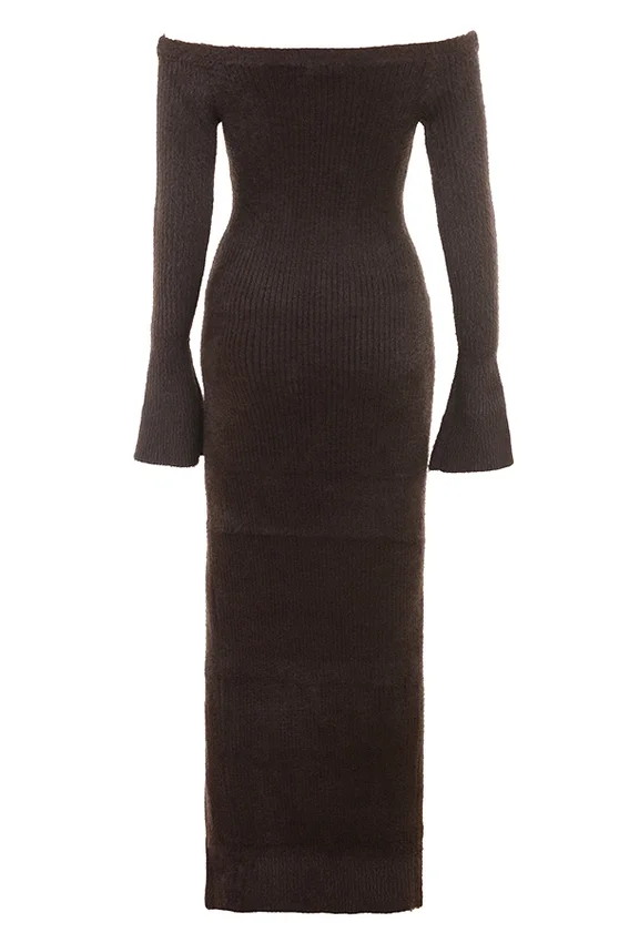 Lucena Espresso Knit Off Shoulder Dress Lucena Espresso Knit Off Shoulder Dress