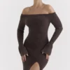 Lucena Espresso Knit Off Shoulder Dress Lucena Espresso Knit Off Shoulder Dress
