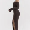 Lucena Espresso Knit Off Shoulder Dress Lucena Espresso Knit Off Shoulder Dress