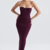 Lucia Grape Strapless Corset Maxi Dress Lucia Grape Strapless Corset Maxi Dress
