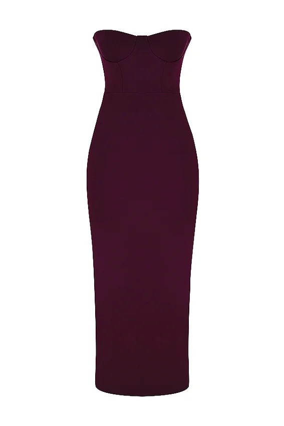 Lucia Grape Strapless Corset Maxi Dress Lucia Grape Strapless Corset Maxi Dress