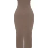 Lucia Taupe Strapless Corset Maxi Dress Lucia Taupe Strapless Corset Maxi Dress
