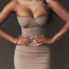 Lucia Taupe Strapless Corset Maxi Dress Lucia Taupe Strapless Corset Maxi Dress