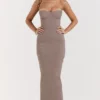 Lucia Taupe Strapless Corset Maxi Dress Lucia Taupe Strapless Corset Maxi Dress