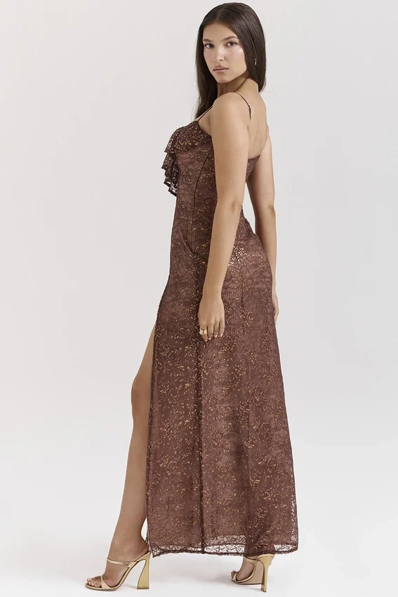 Lucianna Espresso Lace Maxi Dress Lucianna Espresso Lace Maxi Dress