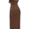 Lucianna Espresso Lace Maxi Dress Lucianna Espresso Lace Maxi Dress