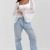 Lucie White Pleated Top