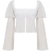 Lucie White Pleated Top