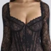 Lucienne Black Embroidered Floral Lace Mini Dress – Limited Edition Lucienne Black Embroidered Floral Lace Mini Dress – Limited Edition