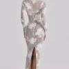 Lucienne Ivory Embroidered Lace Maxi Dress – Limited Edition