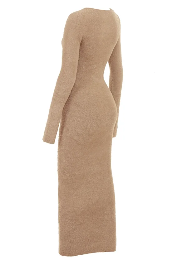 Lucille Camel Fuzzy Maxi Dress Lucille Camel Fuzzy Maxi Dress
