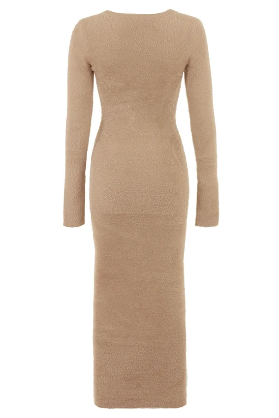 Lucille Camel Fuzzy Maxi Dress Lucille Camel Fuzzy Maxi Dress