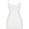 Lucinda White Ruched Corset Mini Dress Lucinda White Ruched Corset Mini Dress
