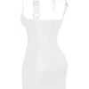 Lucinda White Ruched Corset Mini Dress Lucinda White Ruched Corset Mini Dress