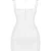 Lucinda White Ruched Corset Mini Dress Lucinda White Ruched Corset Mini Dress